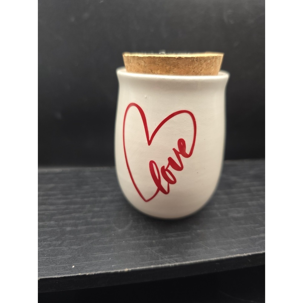 Ceramic mini LOVE Jar with Cork lid